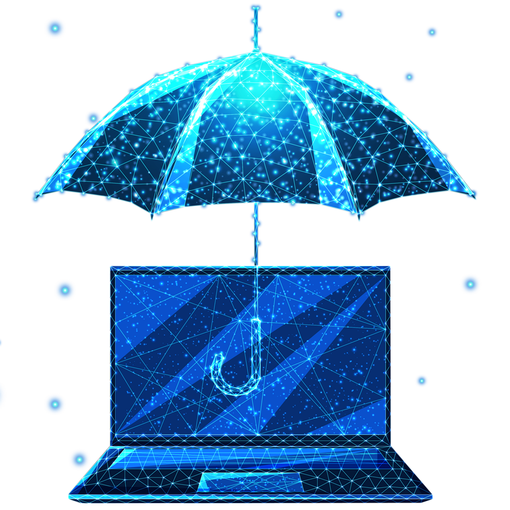 umbrella and computer 