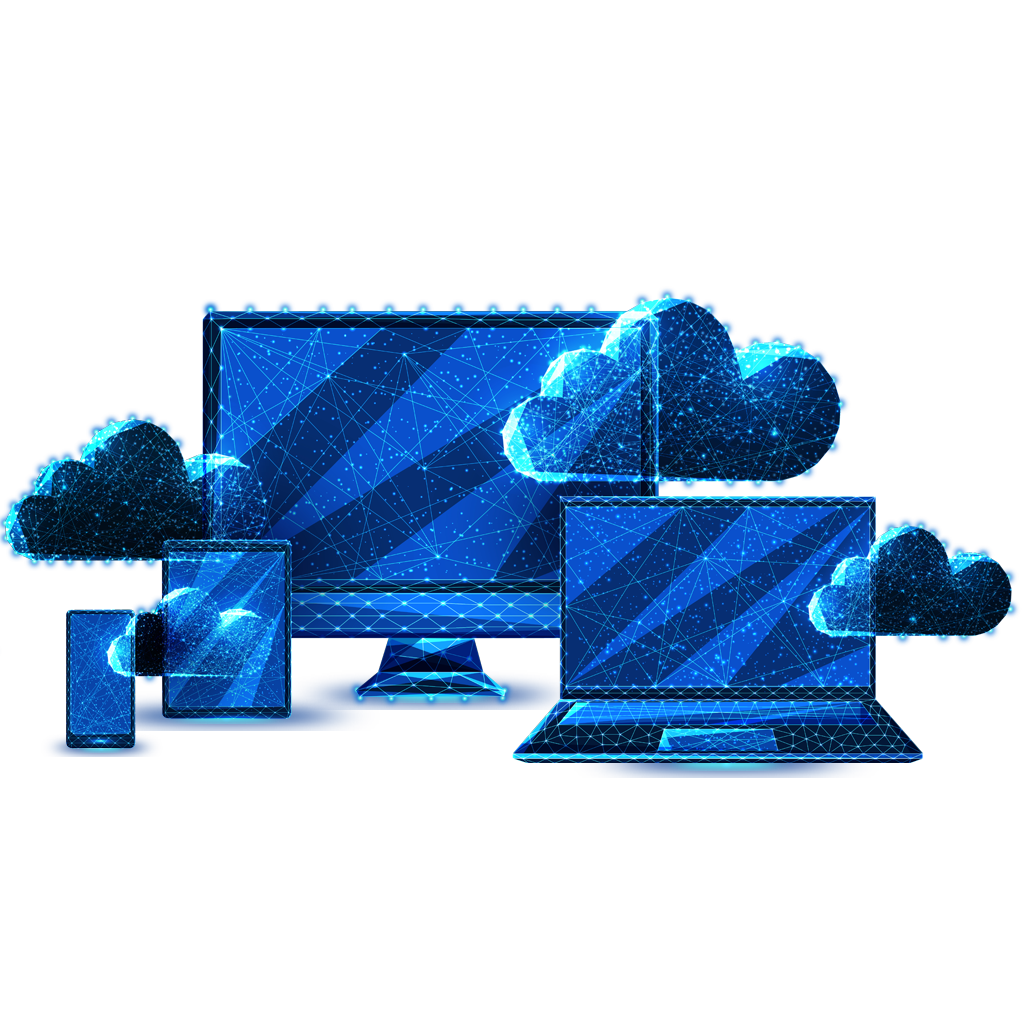 devices with clouds constellation icon