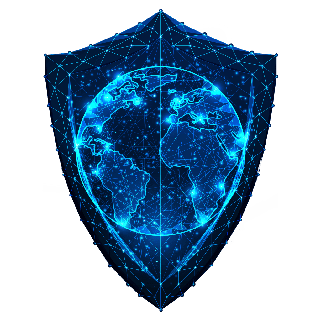 dot matrix shield globe